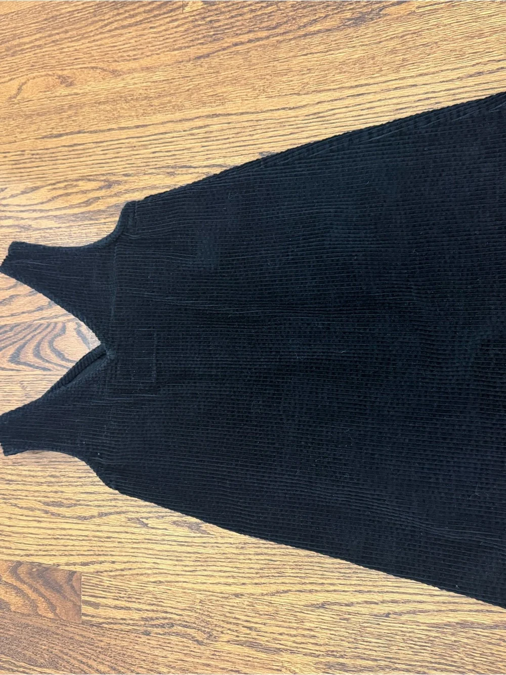 Old Navy Black Corduroy Button-Front Pinafore Dress